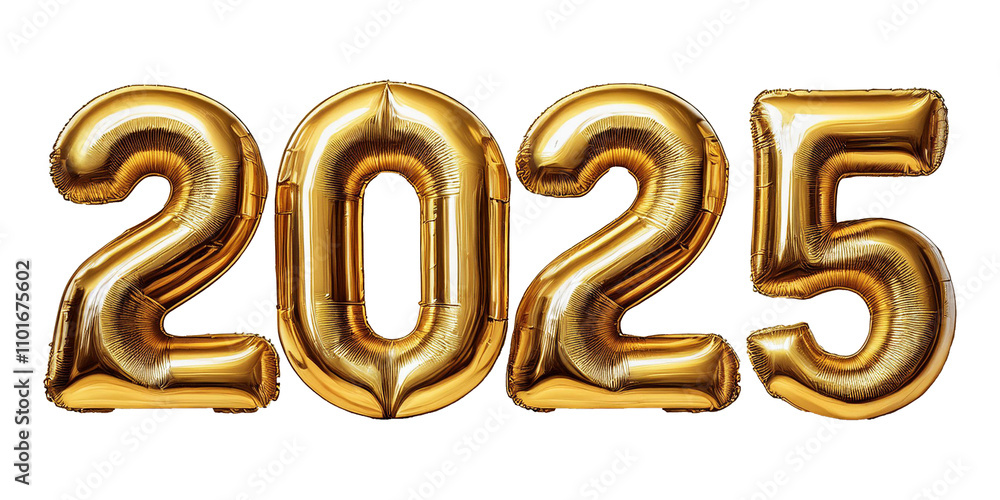 2025 New Year Golden Foil Number Isolated On Transparent Background 2025 New Year Golden Foil Number Isolated On Transparent Background