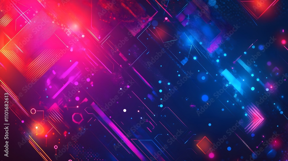 Abstract Neon Geometric Lines and Shapes Design Abstract Neon Geometric Lines and Shapes Design