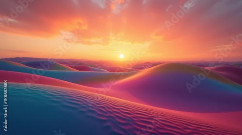 Rainbow Sand Dunes at Sunset