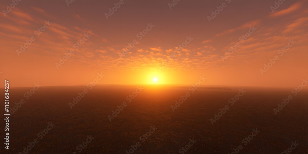 A serene sunset over a calm ocean horizon, casting warm hues in the sky. A serene sunset over a calm ocean horizon, casting warm hues in the sky.