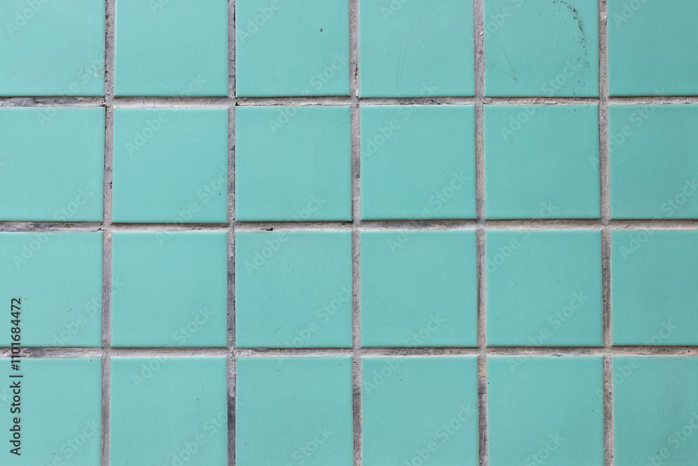 Fototapeta premium Teal tile wall texture background