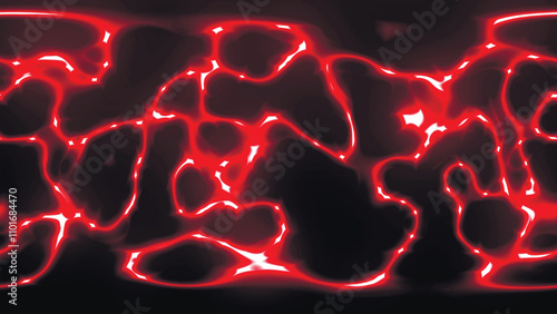 Red energy with electric discharge. Plasma energy. Electric arc. Red energy, plasma electric lightning. Red plasma texture. Static discharge. Vector