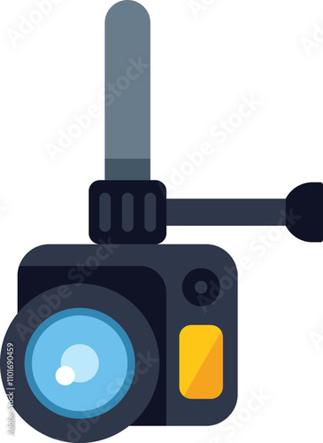 Illustration featuring an action camera, designed for capturing thrilling moments during extreme sports and outdoor adventures
