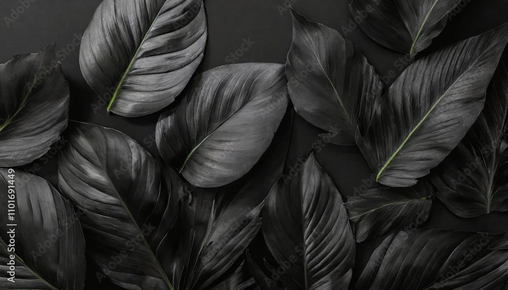 Dark Abstract Black Leaf Textures for Tropical Backgrounds: Flat Lay of Exotic Foliage Highlighting Modern, Minimalist Nature-Inspired Design. Elegant Shadows and Natural Patterns for Art Dark Abstract Black Leaf Textures for Tropical Backgrounds: Flat Lay of Exotic Foliage Highlighting Modern, Minimalist Nature-Inspired Design. Elegant Shadows and Natural Patterns for Art