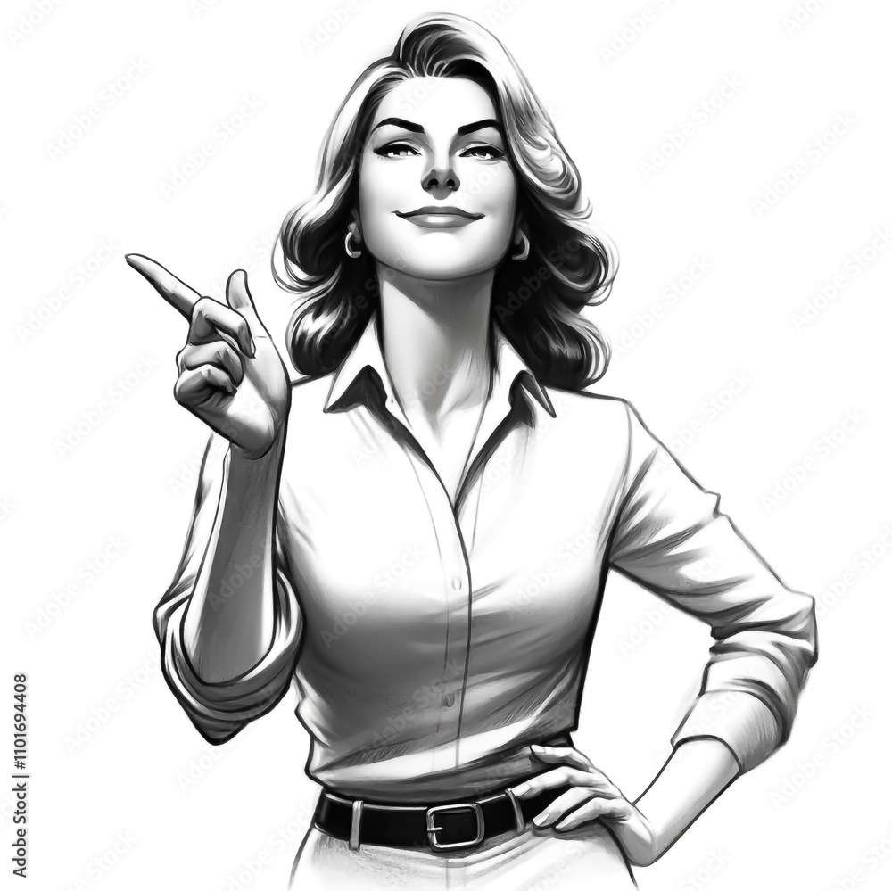 Confident smile, raised eyebrow, hand on her hip, and assertive posture clearly convey a sense of satisfaction or vindication. Confident smile, raised eyebrow, hand on her hip, and assertive posture clearly convey a sense of satisfaction or vindication.