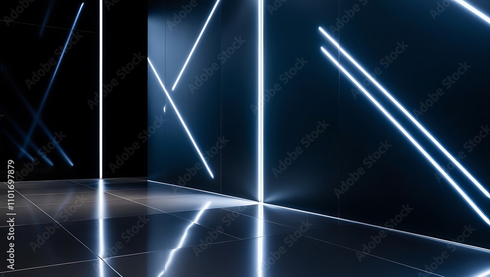 Sleek Abstract Light Pattern in Deep Blues and Blacks Sleek Abstract Light Pattern in Deep Blues and Blacks