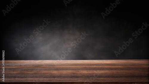 An old wooden table is set against a dark background, with smoke gently rising, adding an air of intrigue.