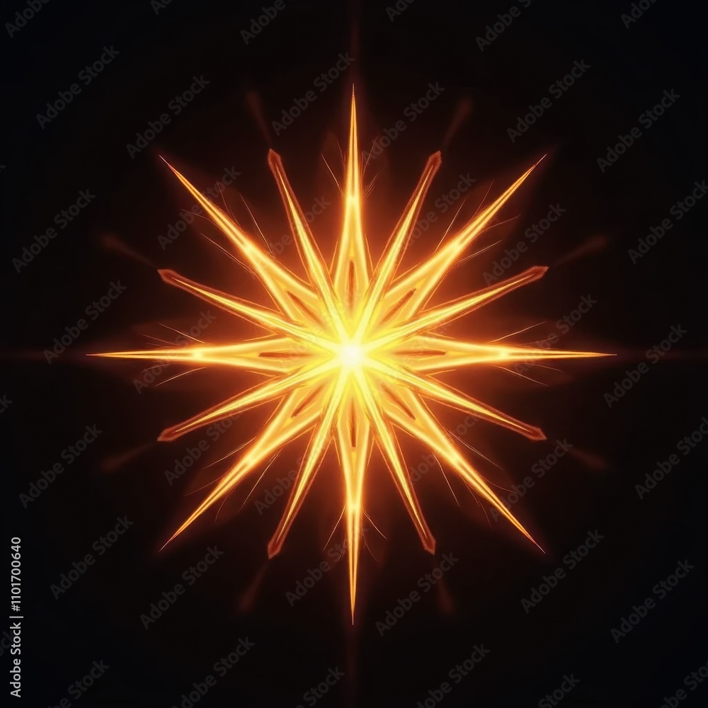Fototapeta premium Intricate Starburst Icon with Radiating Lines