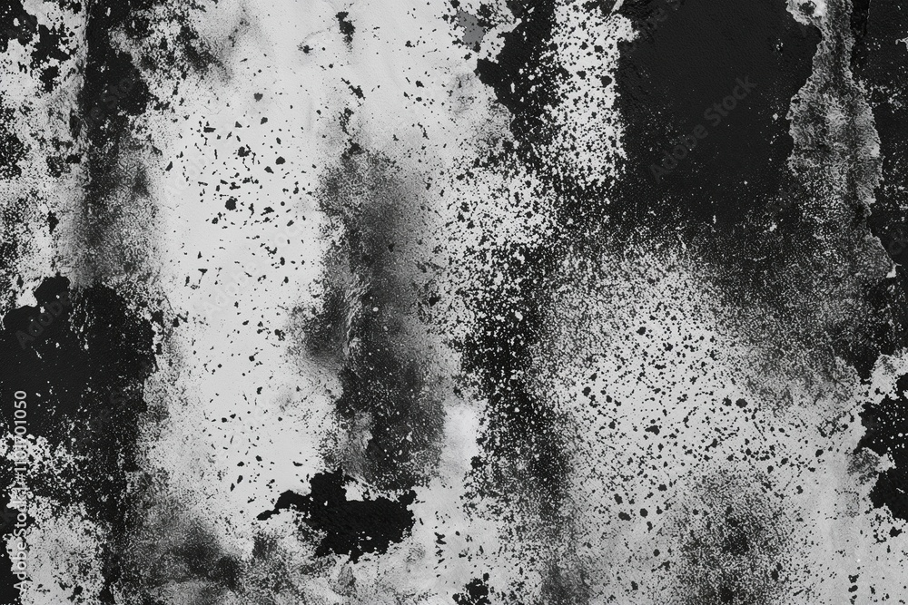 Fototapeta premium Worn Wall Texture with Gritty Black and White Pattern