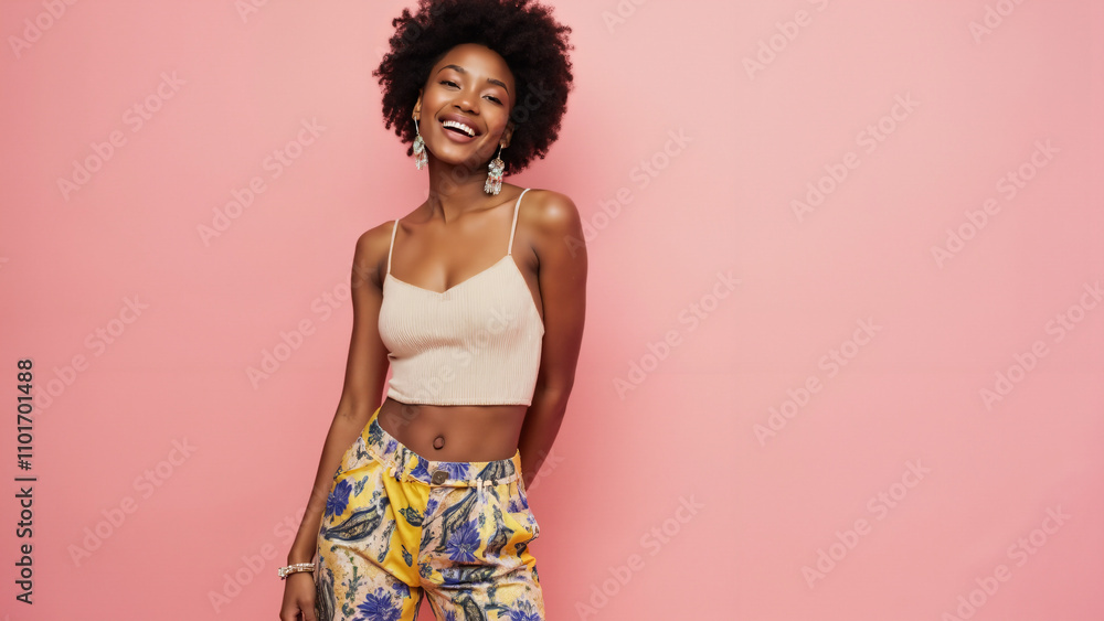 Confident Young Woman in Trendy Outfit: Perfect for Fashion Retailers, Lifestyle Blogs, and Social Media Campaigns Confident Young Woman in Trendy Outfit: Perfect for Fashion Retailers, Lifestyle Blogs, and Social Media Campaigns