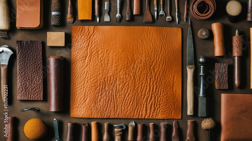 Rustic leather crafts workshop photo