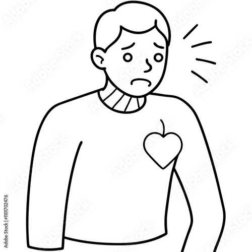 unwell man suffer from heartache