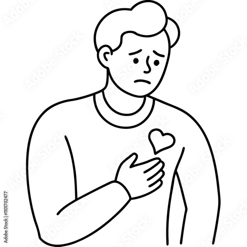 unwell man suffer from heartache