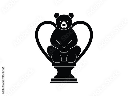 Valentine Bear Silhouette for Creative Valentine Artwork