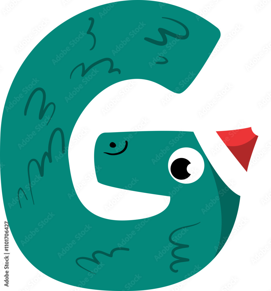 Letter G Cute Monster Christmas Character Alphabet Letter G Cute Monster Christmas Character Alphabet