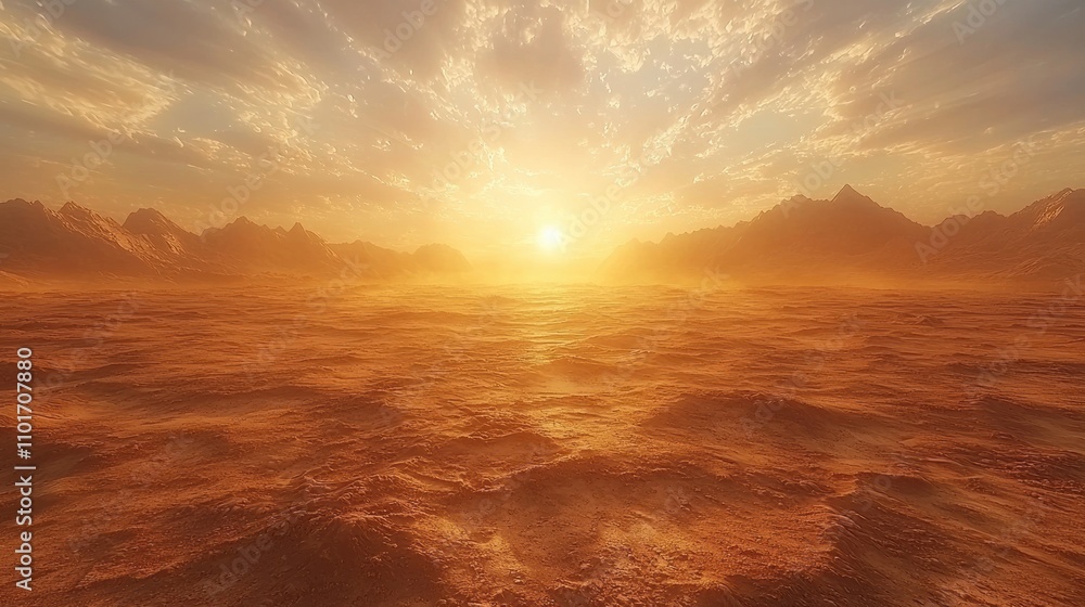 Fototapeta premium Breathtaking Sunset Over the Vast Ocean Horizon