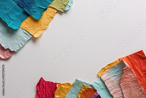 Vibrant Textured Rugged Paper Edges on a White Background