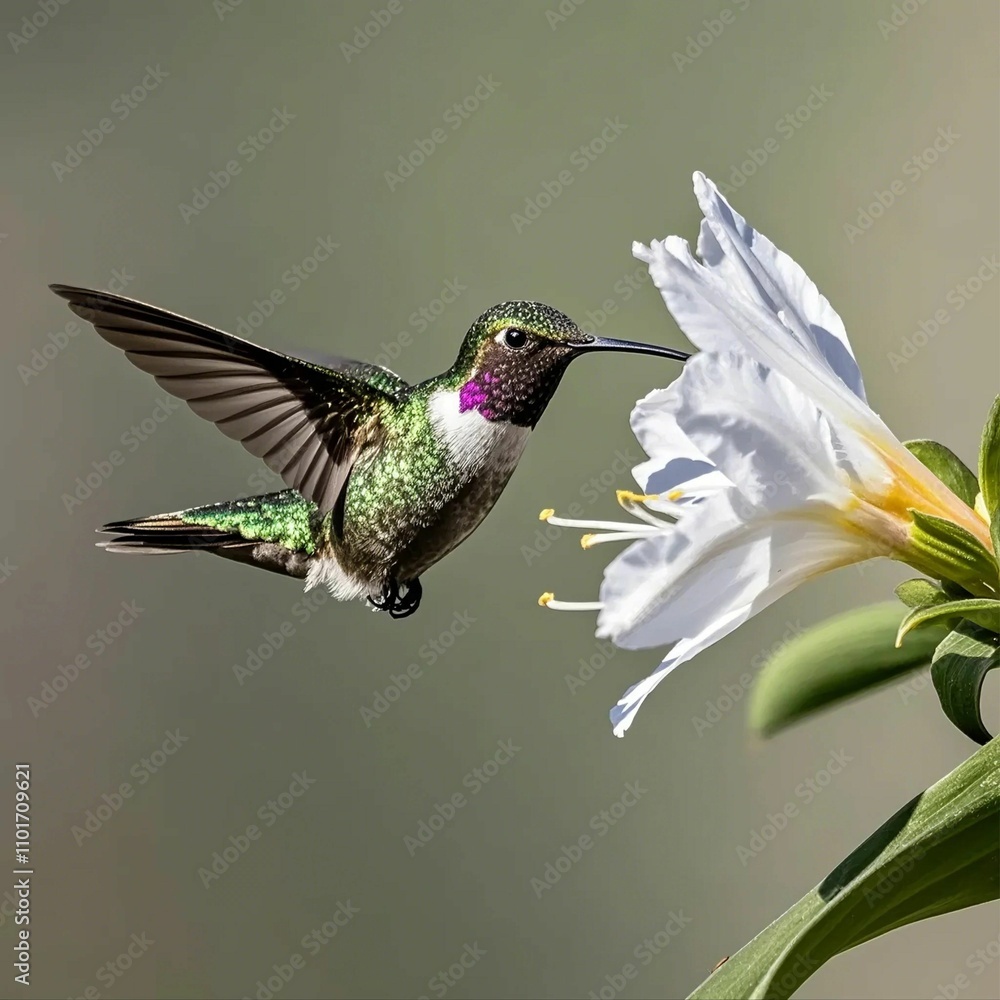 Fototapeta premium hummingbird feeding on a flower