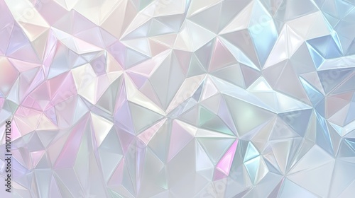 Pastel Iridescent Low Poly Background: Abstract Geometric Texture