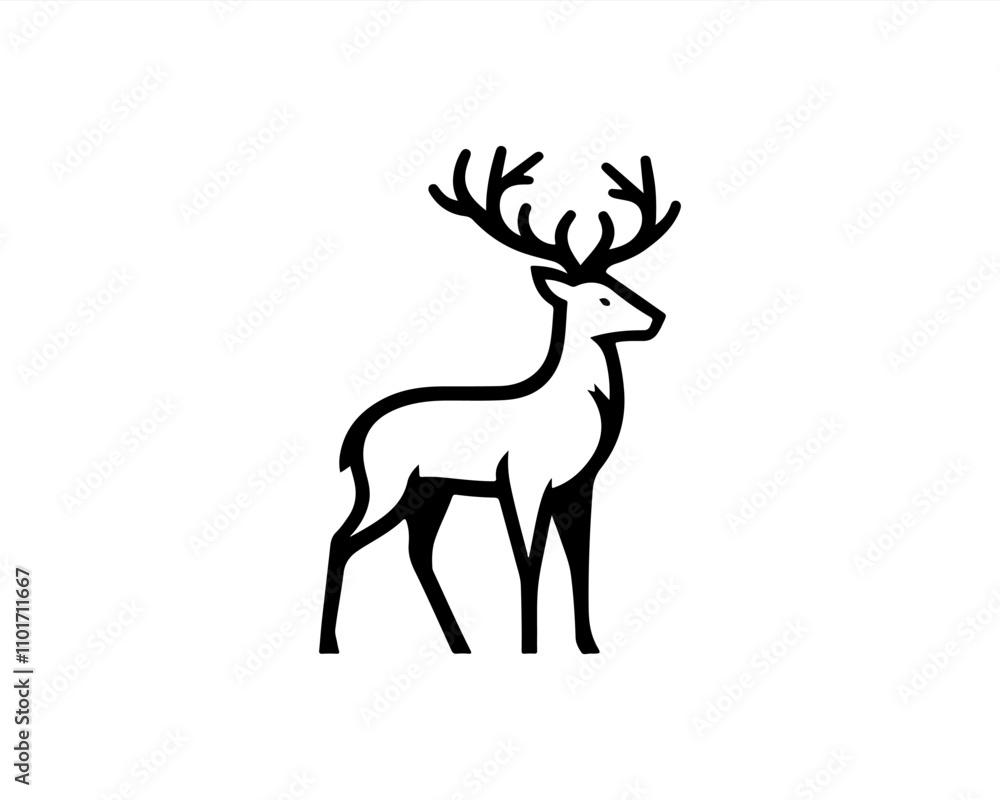 Fototapeta premium silhouette of deer