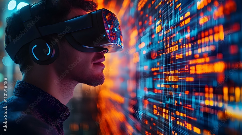 Close Up Macro of Business Analyst Using Augmented Reality for Innovative Data Analysis in Photo Stock Close Up Macro of Business Analyst Using Augmented Reality for Innovative Data Analysis in Photo Stock