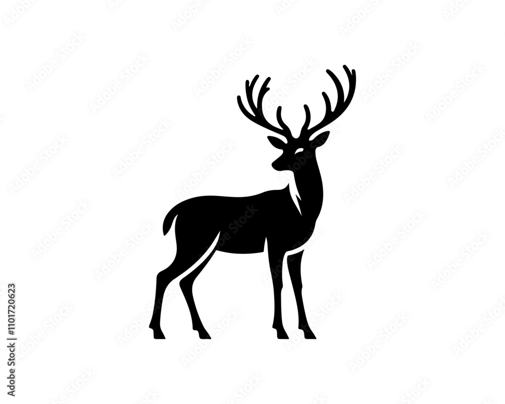 Obraz premium deer silhouette vector