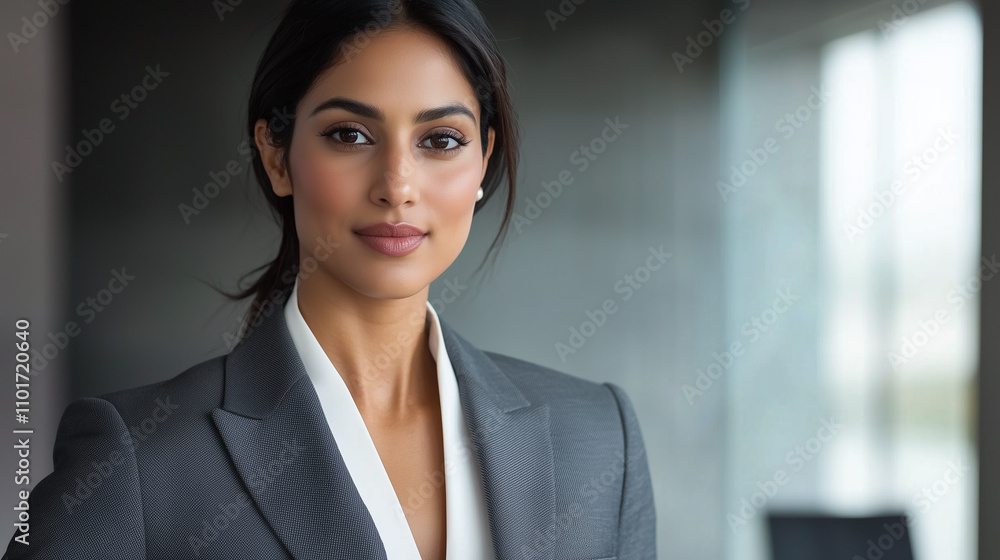 Modern Portrait of a Businesswoman in an Office Modern Portrait of a Businesswoman in an Office