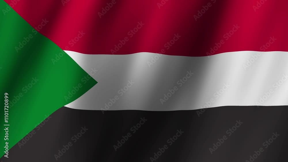 Animated Flag of Sudan 4k video Animated Flag of Sudan 4k video