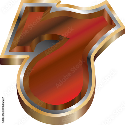 3d Joyful Decorative lacquer numbers of expensive wood Number 7, The remaining letters of the alphabet in the portfolio.