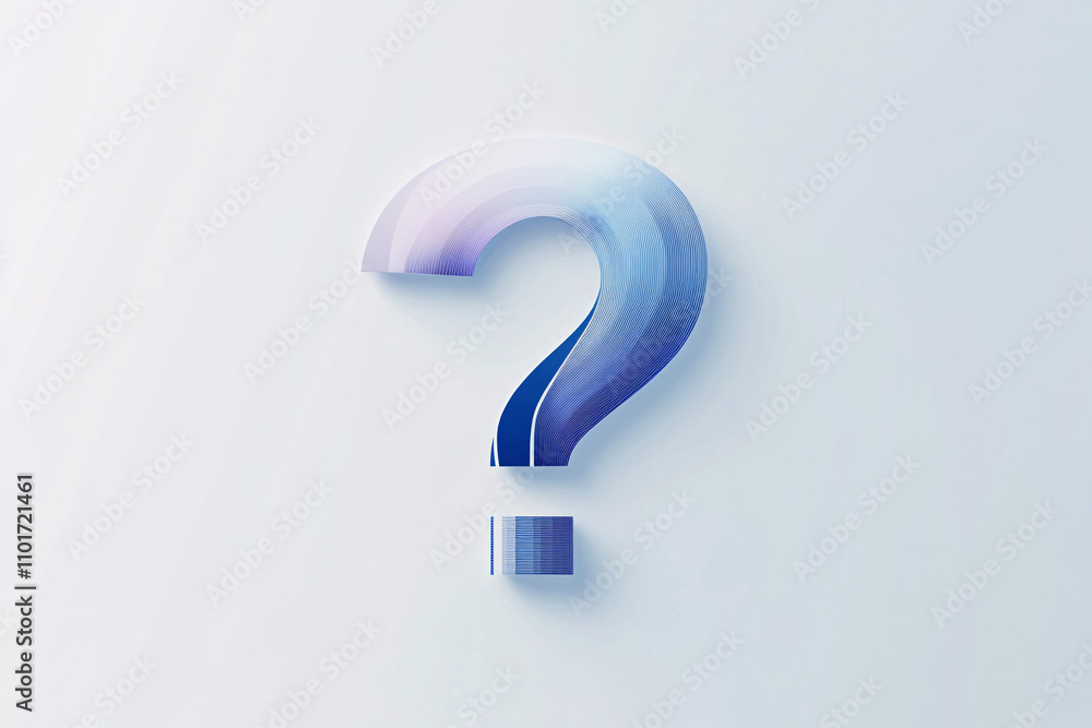 a gradient blue and purple question mark on a soft white background symbolizing curiosity mystery and minimalist design
a gradient blue and purple question mark on a soft white background symbolizing curiosity mystery and minimalist design