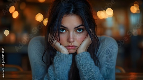 Wallpaper Mural Frustrated Businesswoman Analyzing Declining Market Share Reports in Modern Office Space for Branding Torontodigital.ca