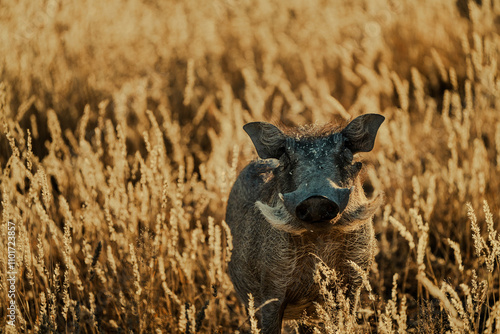 Warzenschwein im Gras photo