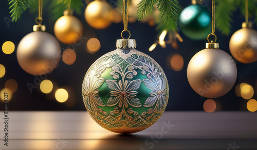 Christmas ball, decoration hanging from the tree