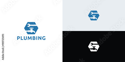 Plumbing water logo idea, plumbing service logo.