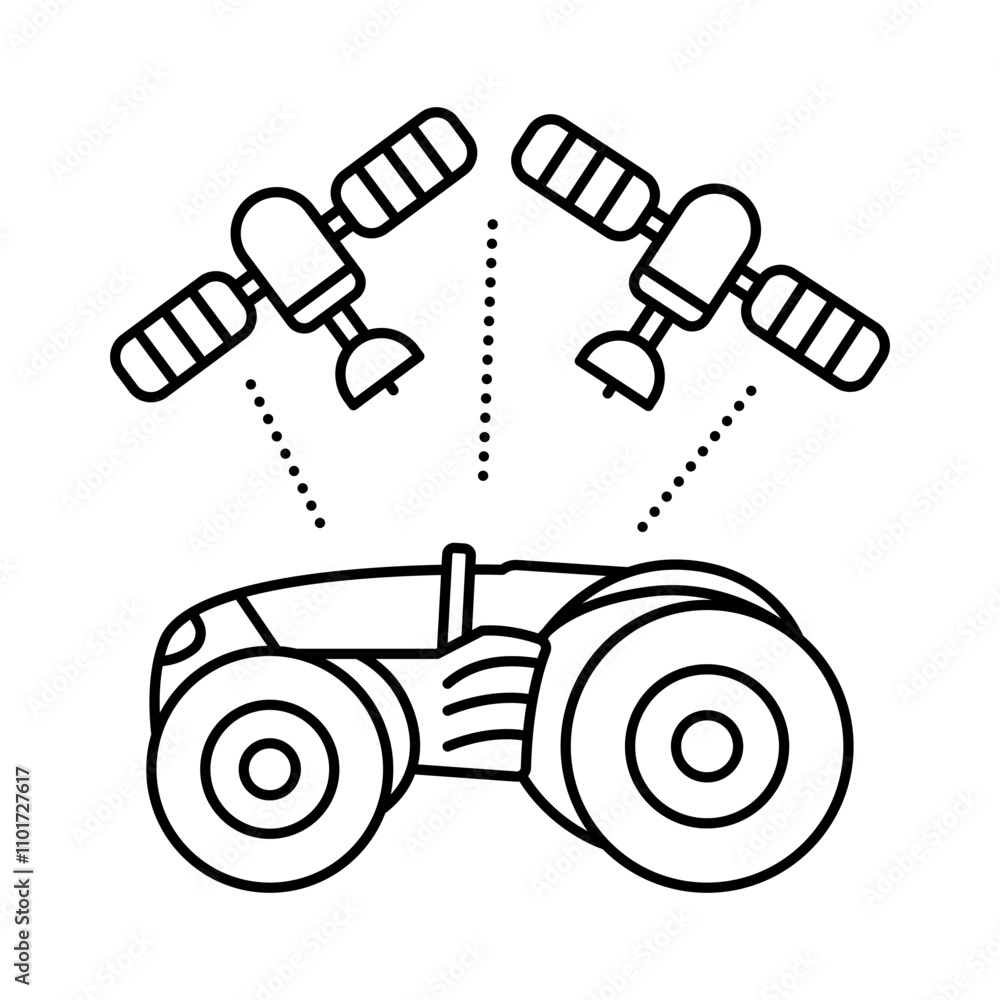 High-Precision Agriculture black line icon. Smart agriculture. High-Precision Agriculture black line icon. Smart agriculture.