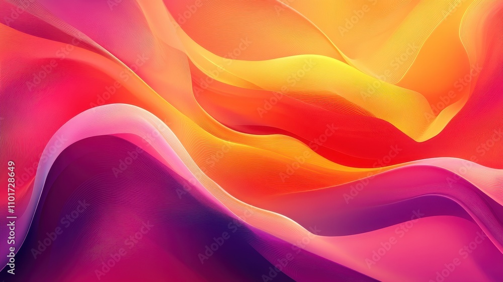 Obraz premium Abstract waves of vibrant colors blend seamlessly, creating a dynamic and fluid visual experience.
