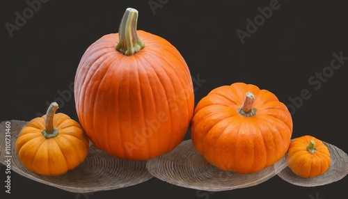 High-quality image of a vibrant orange vegetable pumpkin isolated on a transparent background, ideal for design projects, culinary illustrations, educational uses, or festive graphics. photo