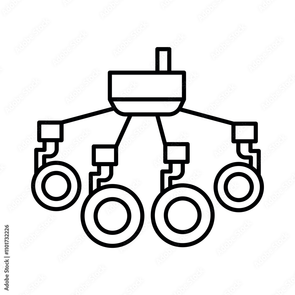 Autonomous Herding Systems black line icon. Autonomous Herding Systems black line icon.