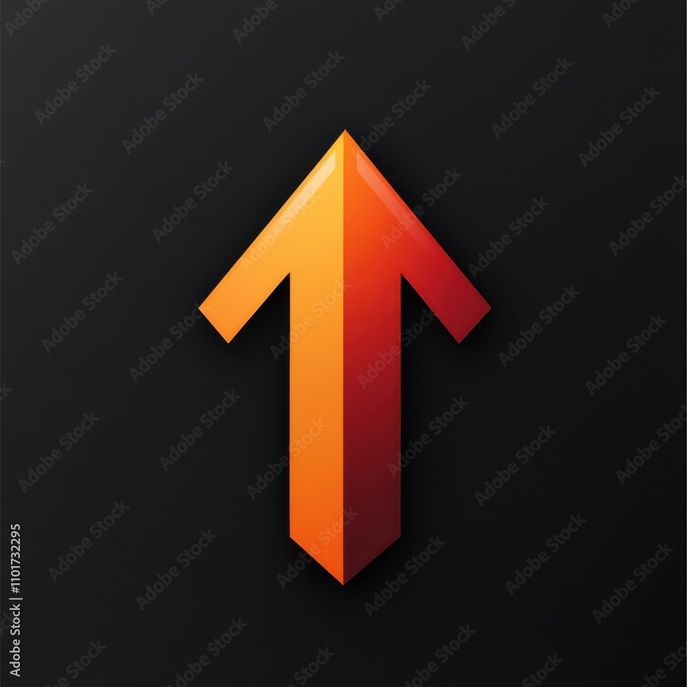 A bold orange arrow pointing upwards, symbolizing growth and progress against a black background. A bold orange arrow pointing upwards, symbolizing growth and progress against a black background.