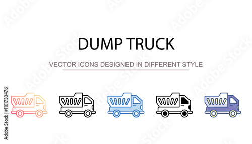 Dump Truck icon design with white background stock illustration