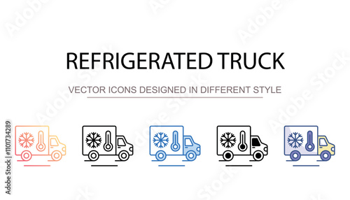 Refrigerated Truck icon design with white background stock illustration
