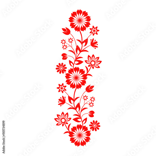 Folk Floral pattern. Decorative element.
