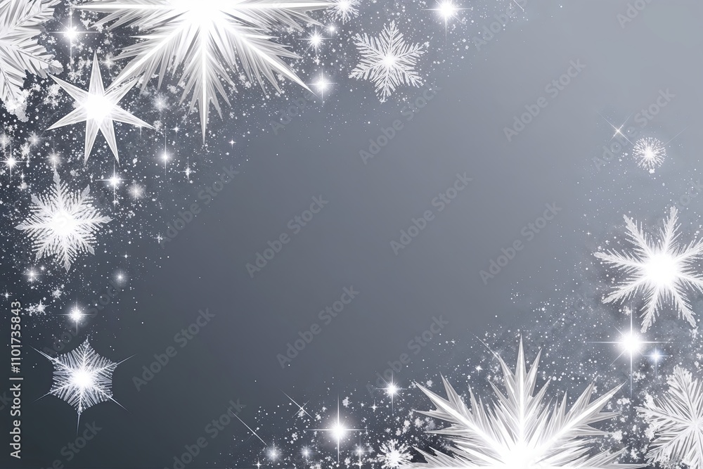 Shimmering Silver Starflakes Overlay with Sparkly Shine Effect Shimmering Silver Starflakes Overlay with Sparkly Shine Effect