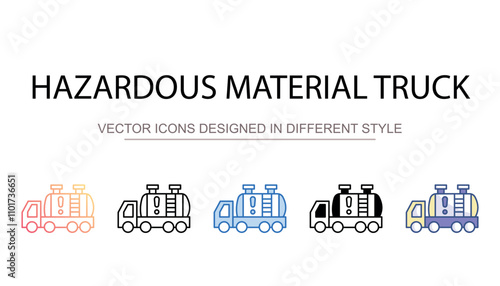 Hazardous Material Truck icon design with white background stock illustration