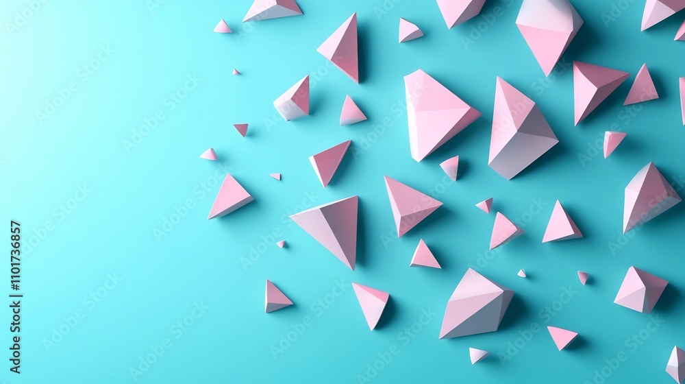 Fototapeta premium Vibrant and captivating abstract geometric 3D shapes creating a modern and minimalistic aesthetic