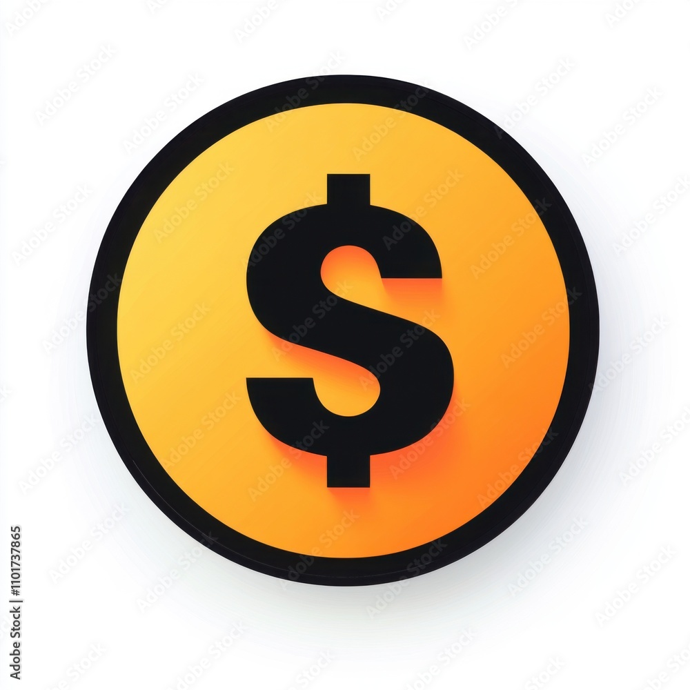 Stylized dollar sign icon in black and orange, symbolic of finance and wealth. Stylized dollar sign icon in black and orange, symbolic of finance and wealth.
