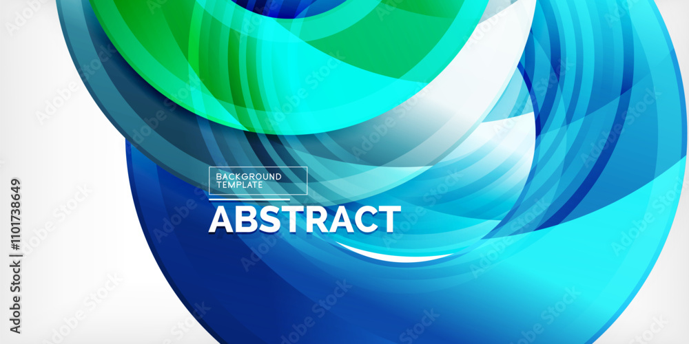 Bright colorful circles with light effects. Abstract background