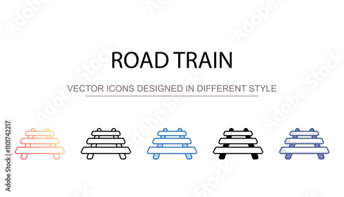 Road Train icon design with white background stock illustration