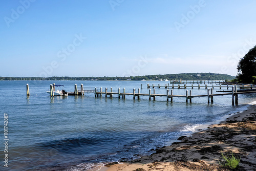 Wallpaper Mural wooden pier waterfront of greenport long island new york Torontodigital.ca