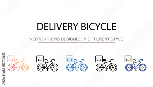 Delivery Bicycle icon design with white background stock illustration
